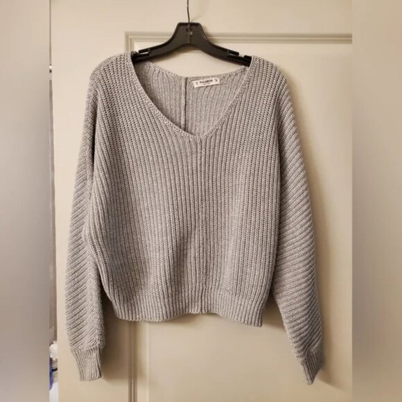 Pull&Bear Dolman Knitted Sweater | Gray | S - Picture 4 of 5
